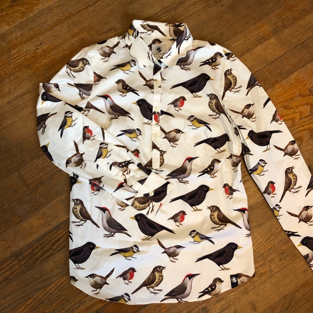 Southern Proper collared bird print shirt